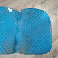 Thick Quilt Jumper Saddle Pad, Tabs,*gc, clean & dirty, mnr faded, hairy, edge rubs, residue?dirt, stains
