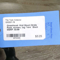 Wall Mount Bridle Rack, screws, tag *new
