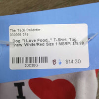 Dog "I Love Food..." T-Shirt, Tag, *new
