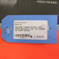 Dog High Visibility Safety Vest, Water Resistant, Tag, *new
