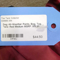 Dog All-Weather Pants, Bag, Tag, *new
