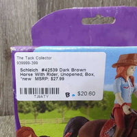 #42539 Dark Brown Horse With Rider, Unopened, Box, *new
