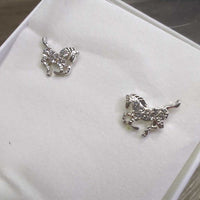 Galloping Horse Sparkly Earrings, Box, *new
