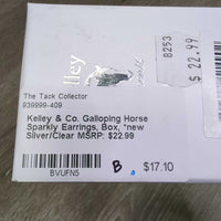 Galloping Horse Sparkly Earrings, Box, *new
