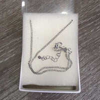 Horse and Heart Dangling Necklace, Chain, Box, *new
