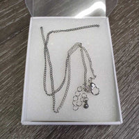 Horse and Heart Dangling Necklace, Chain, Box, *new
