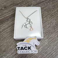 Horse and Heart Dangling Necklace, Chain, Box, *new
