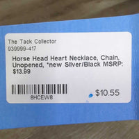 Horse Head Heart Necklace, Chain, Unopened, *new
