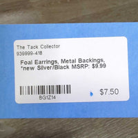 Foal Earrings, Metal Backings, *new
