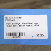 Foal Earrings, Metal Backings, *new
