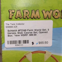 #72149 Farm World Set, 3 Horses, Stall, Course Set, Opened Box, *new
