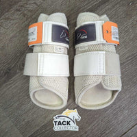 Pr "Breath Protection" Mesh Closed Boots *gc,clean?, stains, dingy, hairy velcro, mnr dirt, hair
