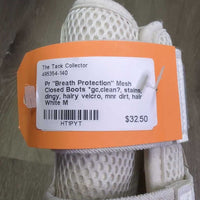 Pr "Breath Protection" Mesh Closed Boots *gc,clean?, stains, dingy, hairy velcro, mnr dirt, hair
