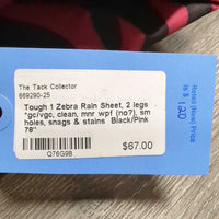 Zebra Rain Sheet, 2 legs *gc/vgc, clean, mnr wpf (no?), sm holes, snags & stains
