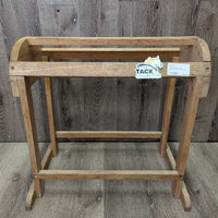 Wood Saddle Stand *gc, wobbly/unstable, mnr dirt, stains
