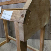 Wood Saddle Stand *gc, wobbly/unstable, mnr dirt, stains
