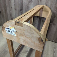 Wood Saddle Stand *gc, wobbly/unstable, mnr dirt, stains
