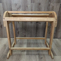 Wood Saddle Stand *gc, wobbly/unstable, mnr dirt, stains
