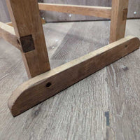 Wood Saddle Stand *gc, wobbly/unstable, mnr dirt, stains
