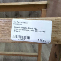 Wood Saddle Stand *gc, wobbly/unstable, mnr dirt, stains

