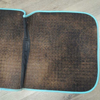 Satin Quilt Dressage Saddle Pad, Mesh Spine *gc/fair, stains, holey & stained edges, v.hairy, cut tabs, mnr snags, rubs
