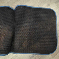 Suede Quilt Dressage Saddle Pad *gc, bleach?, mnr pills, clean & dirty? residue, v.hairy
