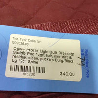 Light Quilt Dressage Saddle Pad *vgc, hair, mnr dirt & residue, clean, puckers
