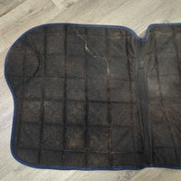 Shaped Padded Mesh Dressage Saddle Pad, Mesh Spine *gc, residue & dirt, hair, cut tabs, mnr rubs
