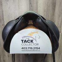 17" *adj *set XW *6" Erreplus Vittoria Dressage Monoflap Saddle, Grey Erreplus Cover, XLg External Front Blocks, Wool Flocking, Flaps: 17"L x 10.5"W Serial #: 17.1285275 BMAZ
