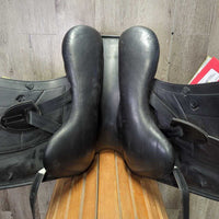 17" *adj *set XW *6" Erreplus Vittoria Dressage Monoflap Saddle, Grey Erreplus Cover, XLg External Front Blocks, Wool Flocking, Flaps: 17"L x 10.5"W Serial #: 17.1285275 BMAZ
