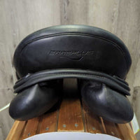 17" *adj *set XW *6" Erreplus Vittoria Dressage Monoflap Saddle, Grey Erreplus Cover, XLg External Front Blocks, Wool Flocking, Flaps: 17"L x 10.5"W Serial #: 17.1285275 BMAZ
