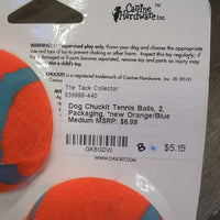 Dog ChuckIt Tennis Balls, 2, Packaging, *new
