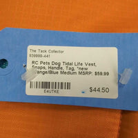 Dog Tidal Life Vest, Snaps, Handle, Tag, *new
