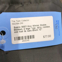 300? Hvy Winter Stable Blanket, 2 legs *vgc, dirty, residue, mnr hair & rubs
