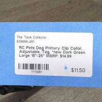 Dog Primary Clip Collar, Adjustable, Tag, *new
