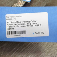Dog Training Collar, Chain, Adjustable, Tag, *new
