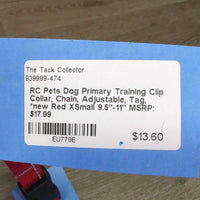 Dog Primary Training Clip Collar, Chain, Adjustable, Tag, *new
