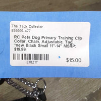 Dog Primary Training Clip Collar, Chain, Adjustable, Tag, *new
