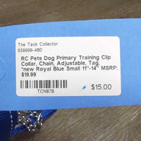 Dog Primary Training Clip Collar, Chain, Adjustable, Tag, *new
