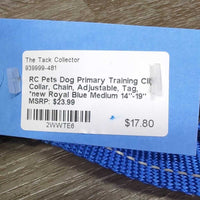 Dog Primary Training Clip Collar, Chain, Adjustable, Tag, *new

