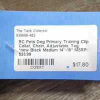 Dog Primary Training Clip Collar, Chain, Adjustable, Tag, *new
