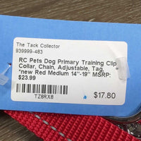 Dog Primary Training Clip Collar, Chain, Adjustable, Tag, *new
