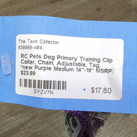 Dog Primary Training Clip Collar, Chain, Adjustable, Tag, *new
