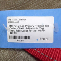 Dog Primary Training Clip Collar, Chain, Adjustable, Tag, *new
