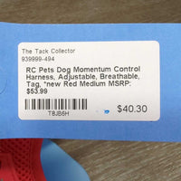 Dog Momentum Control Harness, Adjustable, Breathable, Tag, *new
