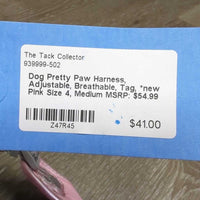 Dog Pretty Paw Harness, Adjustable, Breathable, Tag, *new
