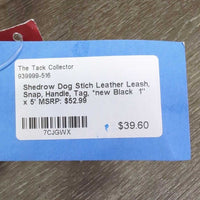 Dog Stich Leather Leash, Snap, Handle, Tag, *new
