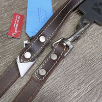 Dog Stich Leather Leash, Snap, Handle, Tag, *new
