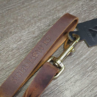 Dog Twisted Leather Leash, Snap, Handle, Tag, *new
