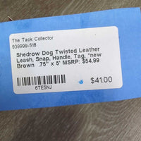 Dog Twisted Leather Leash, Snap, Handle, Tag, *new
